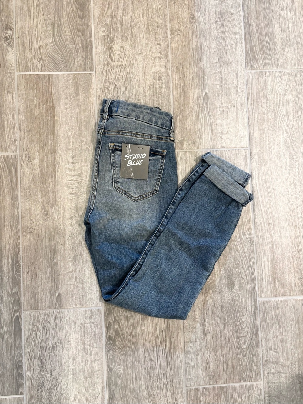 Studio Blue Indigo Denim Waistband with Contrast Stitching